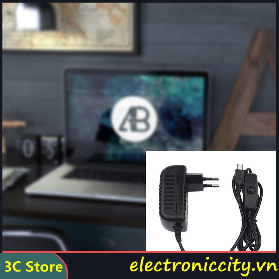 Bộ sạc nguồn 5V 3A có công tắc cho 3 Pro Model B+ Plus