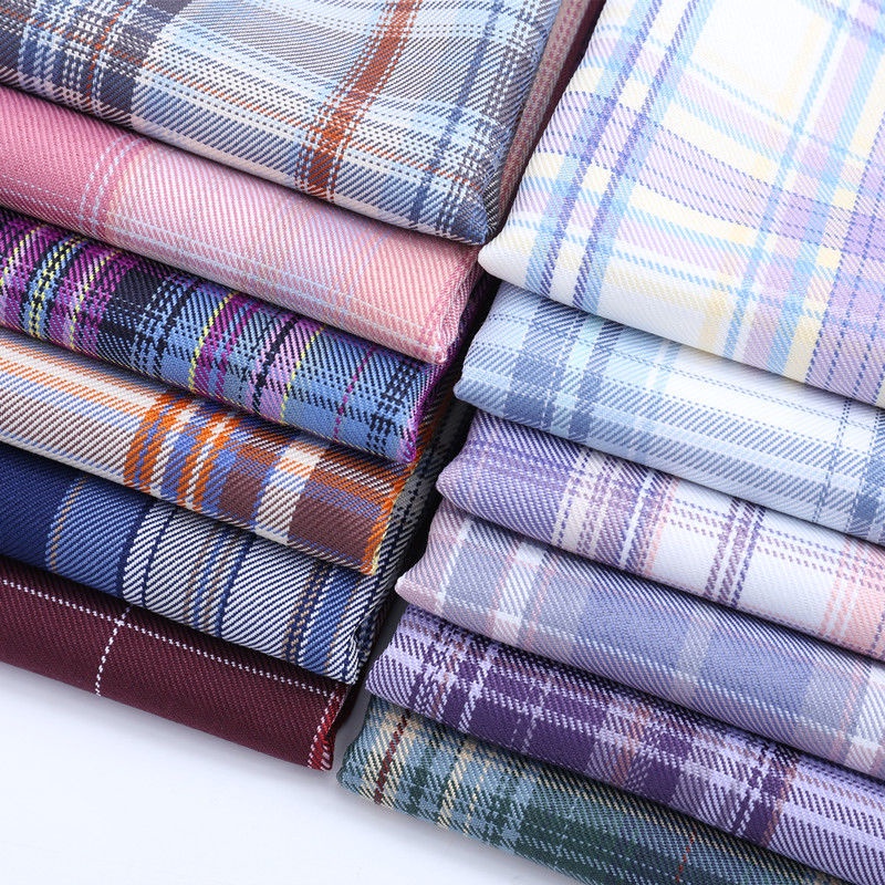 Vải Polyester Dệt Sợi Họa Tiết Kẻ Sọc Caro Phong Cách Anh Quốc Dùng May Váy/ Đồng Phục zFZ0