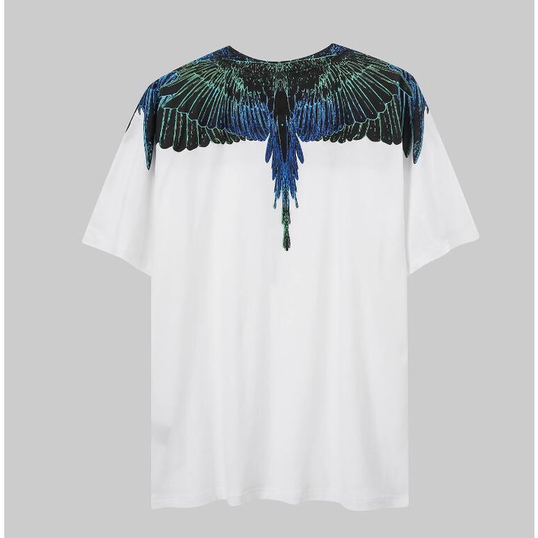 Áo Thun Đen Tay Ngắn In Hình Đôi Cánh Chim Vẹt Thời Trang Cho Nam