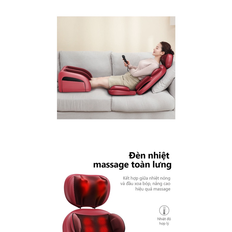 Ghế đệm massage toàn thân rung đa năng, Thiết bị massage vai gáy,lưng, toàn thân gia dụng dành cho người lớn tuổi