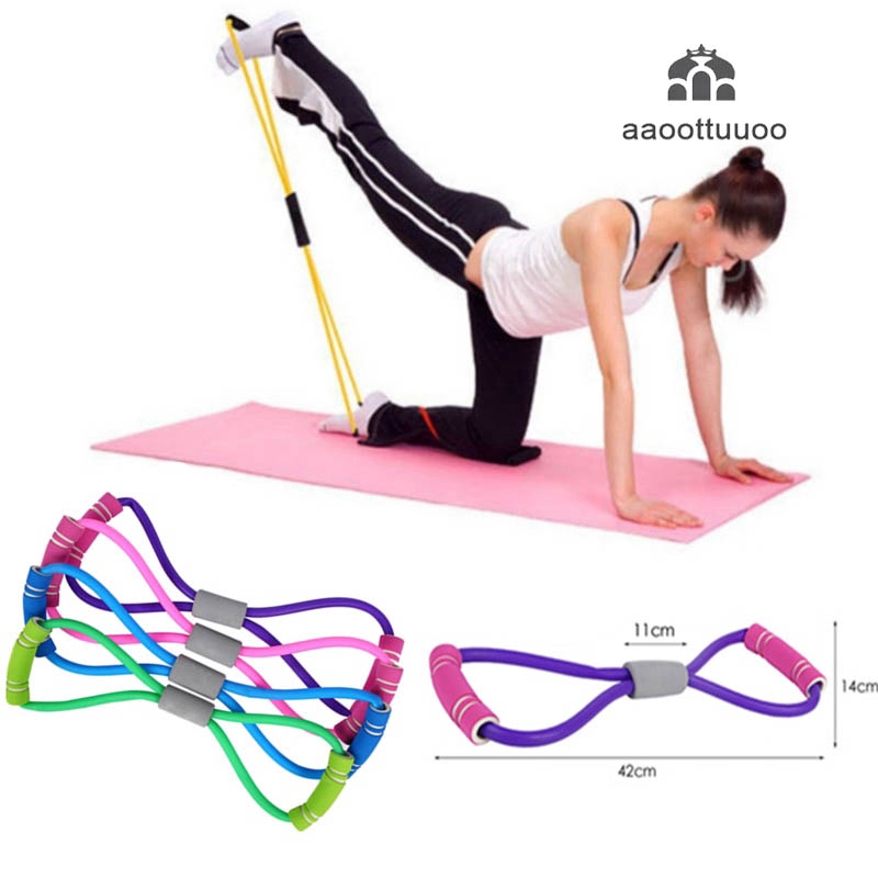 Dây kháng lực hình số 8 bằng cao su co giãn hỗ trợ tập yoga