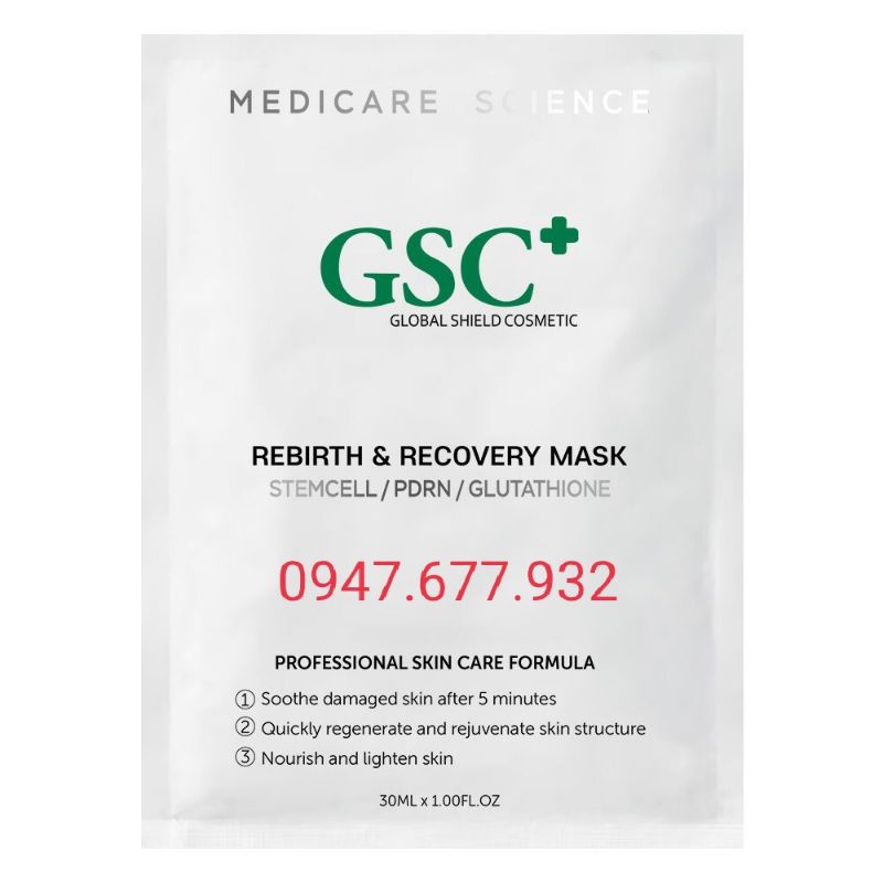 Mặt nạ tế bào gốc giảm đỏ sau lăn kim, vi kim GSC