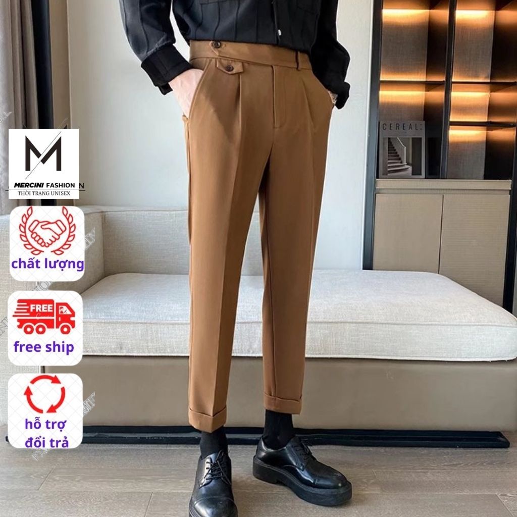 Quần Âu nam MERCINI quần tây nam dáng baggy phong cách thời trang lịch lãm, sang trọng QD304