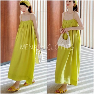 Váy 2 dây dáng dài đi biển maxi qua gối suông rộng MV302, váy du lịch mùa hè thoáng mát bầu bí bon chen