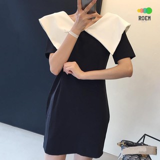 Đầm ngắn tay cổ bẻ xinh xắn theo phong cách hàn quốc dành cho nữ
