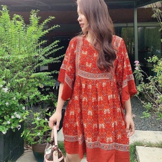 Đầm boho form rộng