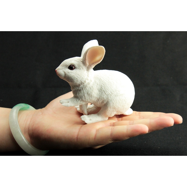 Christmas gift children's simulation zoo model toy wild animal world white rabbit small gray rabbit model