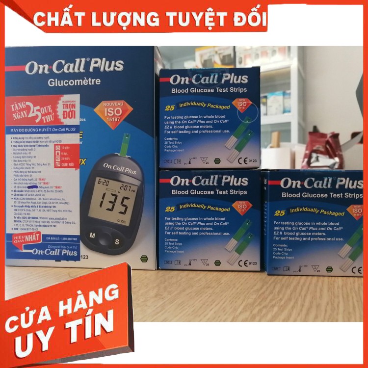 Máy đo đường huyết On Call Plus tặng kèm 50 kim lấy máu