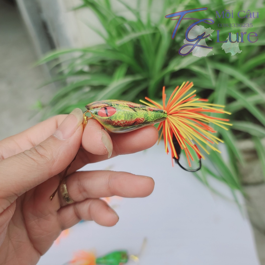 Mồi câu nhái nhảy đầu rắn - Mồi câu lure siêu nhậy