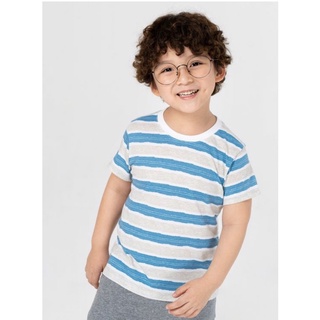 Áo phông bé trai cộc tay Canifa 100% cotton kẻ sọc cho bé 2-3 tuổi