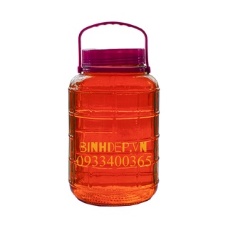 BÌNH NGÂM RƯỢU THUỶ TINH 5 LÍT NẮP NHỰA CÓ QUAI XÁCH