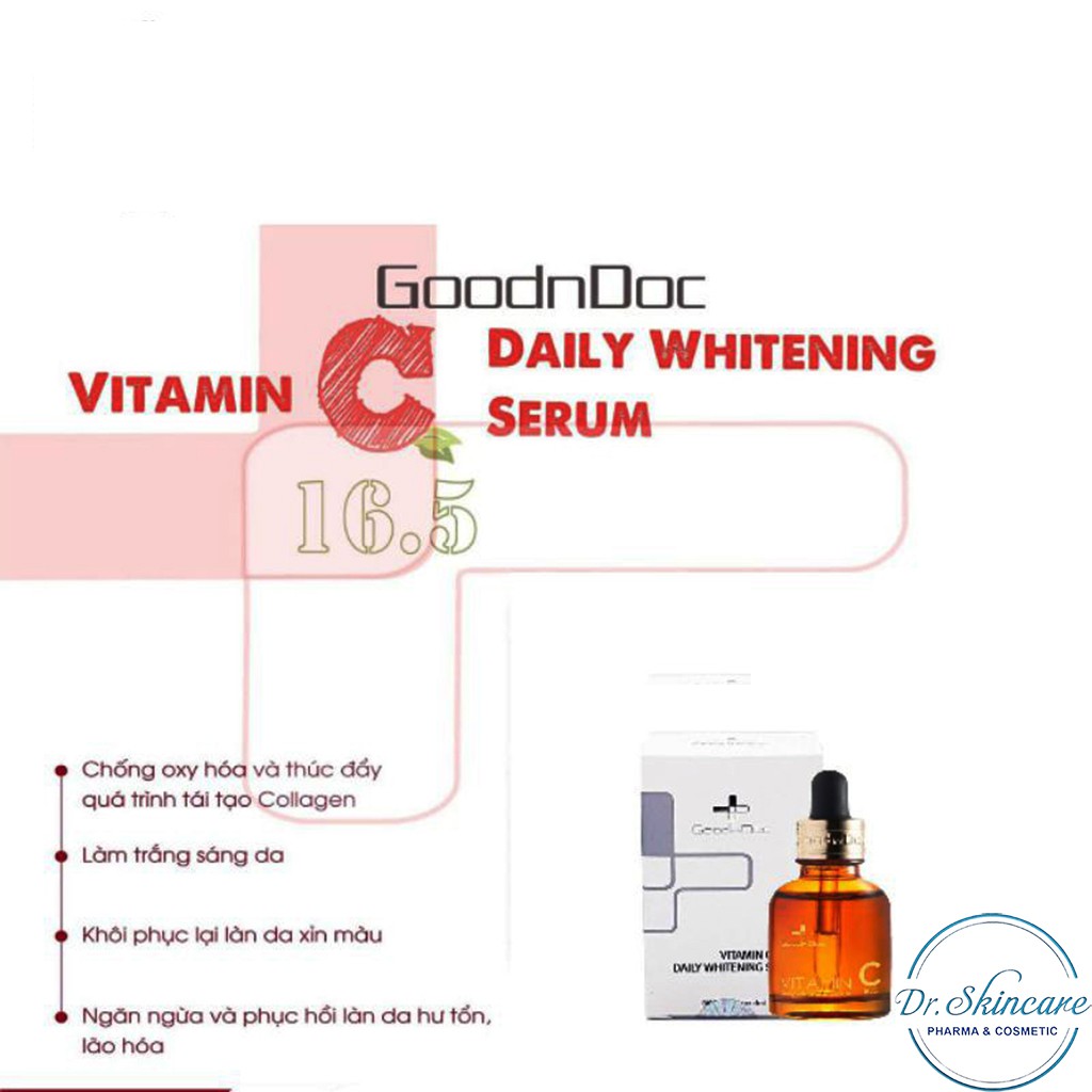 [CHÍNH HÃNG] Serum Vitamin C Mờ Thâm Nám, Trắng Da - GoodnDoc Vitamin C 16.5 Daily Whiening Serum 30ml | BigBuy360 - bigbuy360.vn