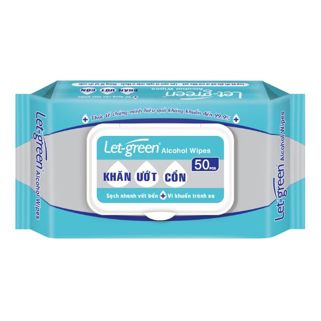 Khăn ướt cồn Let-green  50 miếng