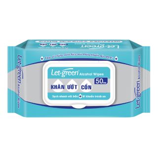 Khăn ướt cồn Let-green 50 miếng