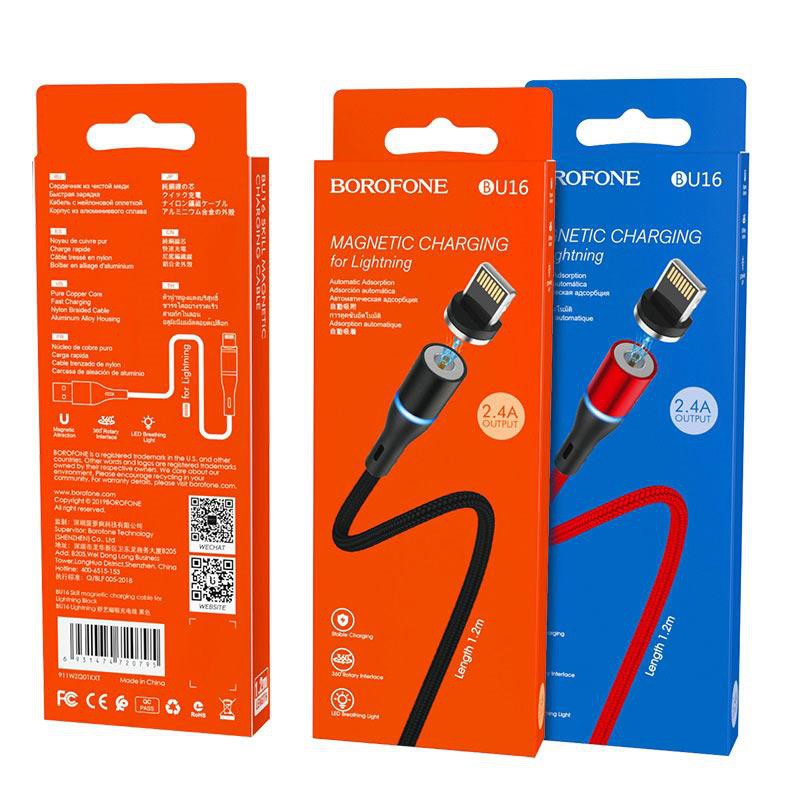[FREESHIP] CÁP SẠC TỪ HÍT NAM CHÂM BOROFONE BU16 (IPHONE, TYPE-C, MICRO-USB)