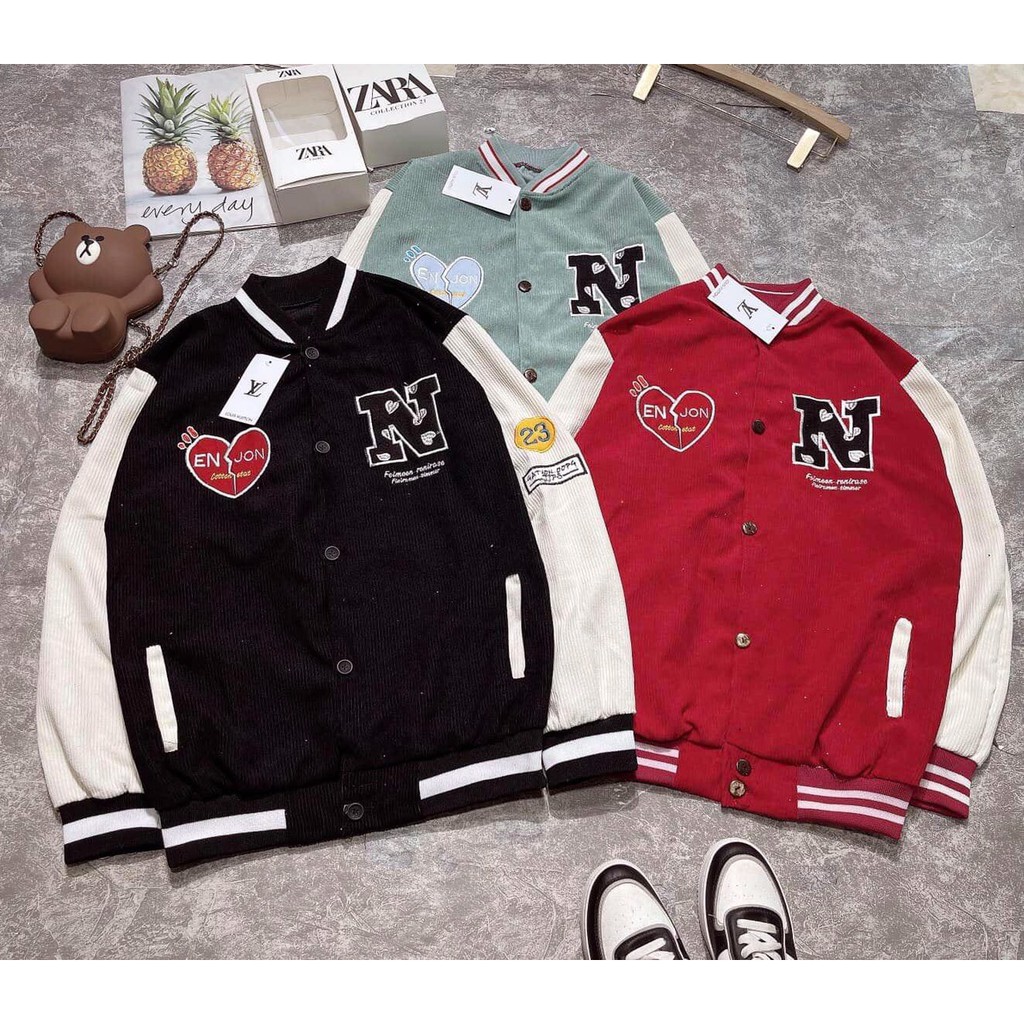 Áo Khoác Nữ, Áo Bomber Chữ N 3 Màu Chất Nhung Tăm Siêu Hot | BigBuy360 - bigbuy360.vn