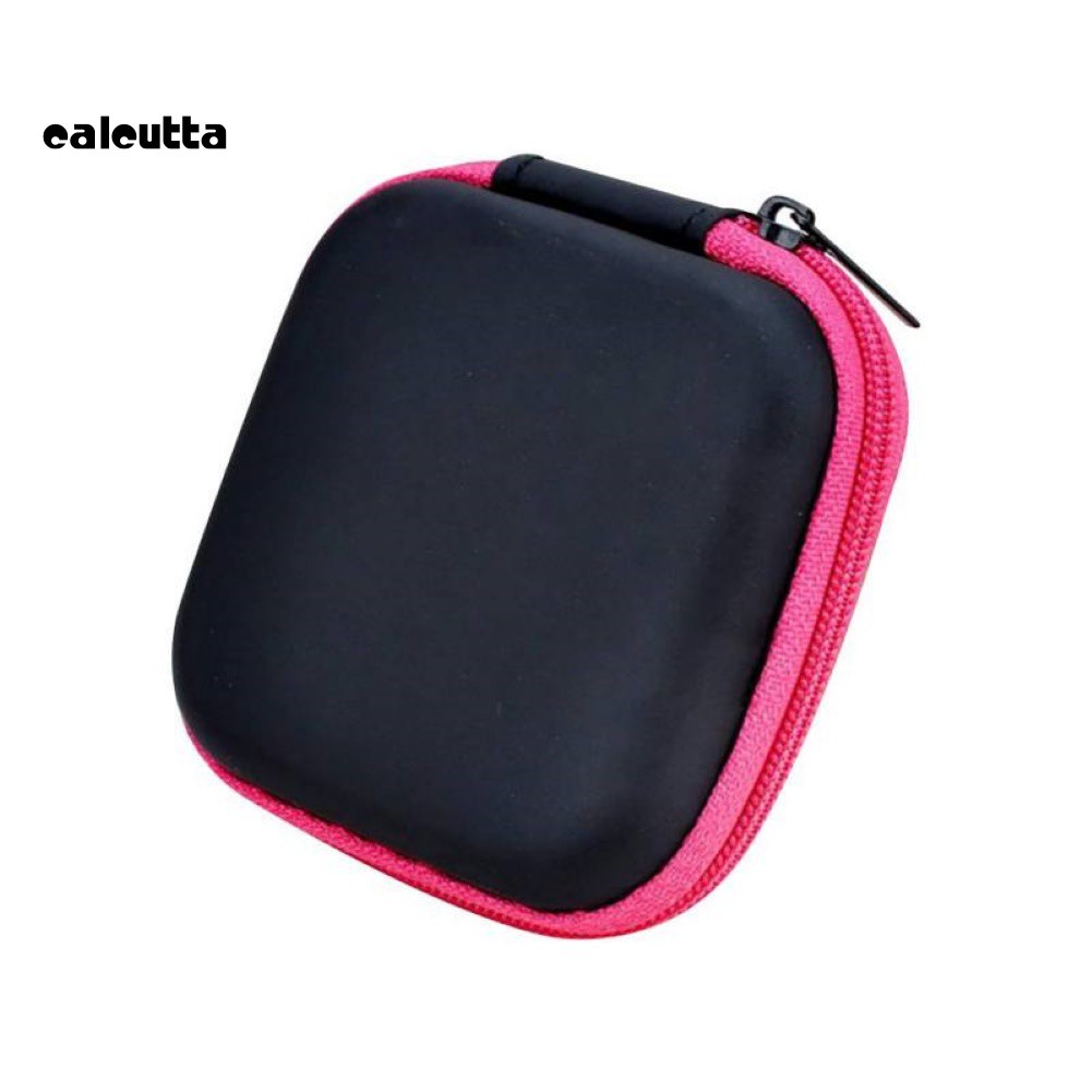 【Ready stock】Square Mini Universal Zipper Earphone Cable Data Cord Storage Bag Case Pouch