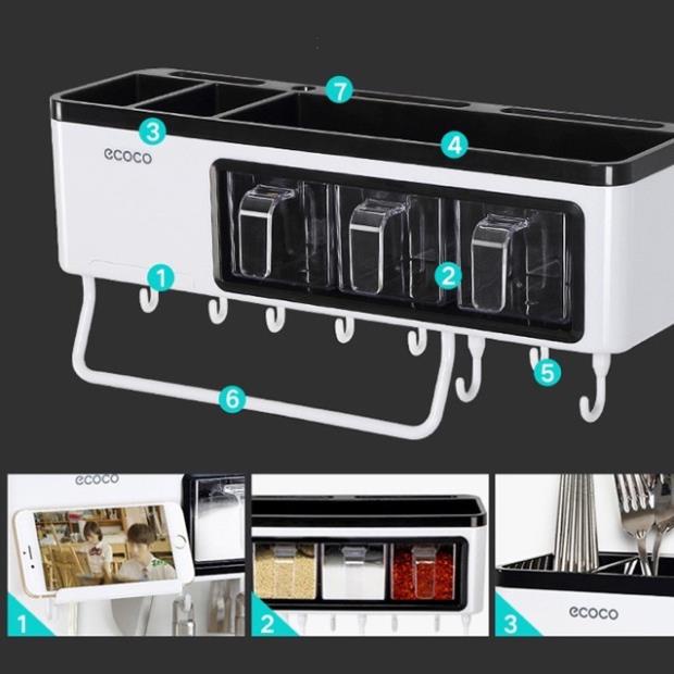 Kệ Ecoco nhà bếp thông mình kèm hộp đựng gia vị ,giá căm dao