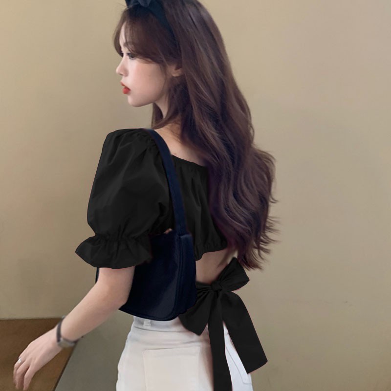 Áo Nữ Tay Ngắn Cổ Chữ U Thời Trang Quyến Rũ