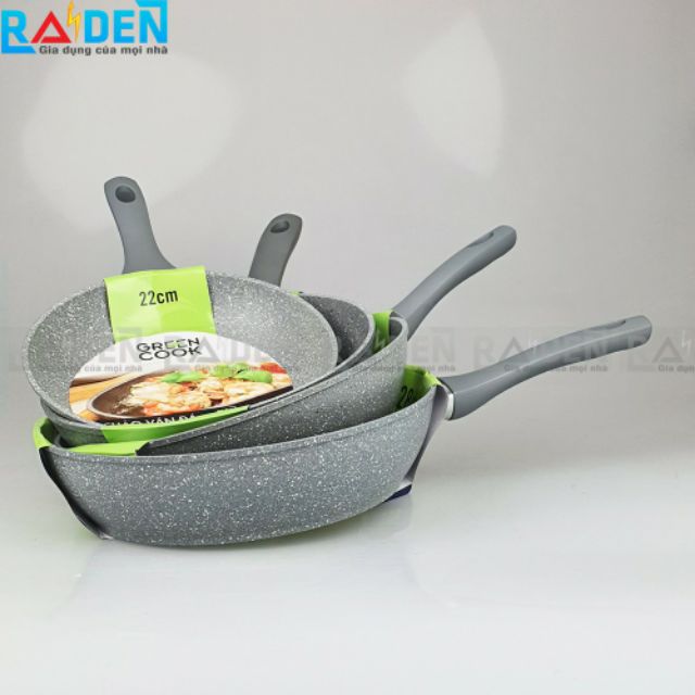 Chảo vân đá từ chống dính sâu lòng Green Cook GCP02 28 cm