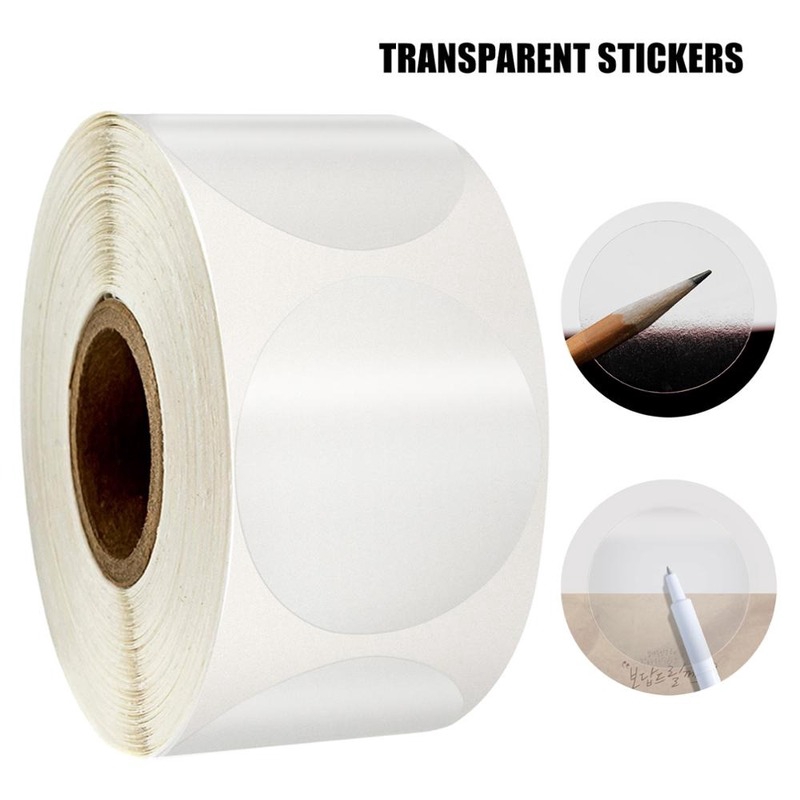 500pcs/roll 1inch Round Transparent Stickers for Seal Envelopes Thank You CARDS Wedding Invitations Packages Office Supplies