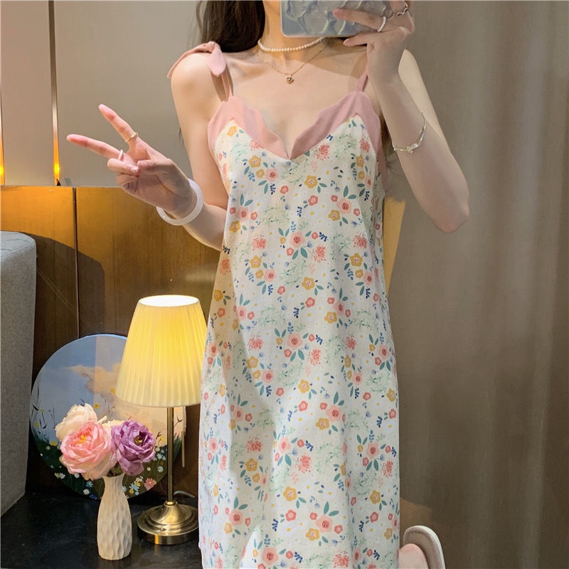 Đầm Dây In Hoa Thời Trang Mùa Hè Quyến Rũ Dành Cho Nữ
