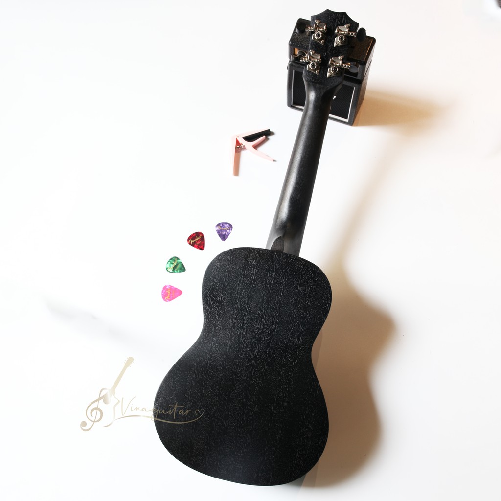 Đàn Ukulele Concert BWS Đen Nhám Full gỗ Mahogany