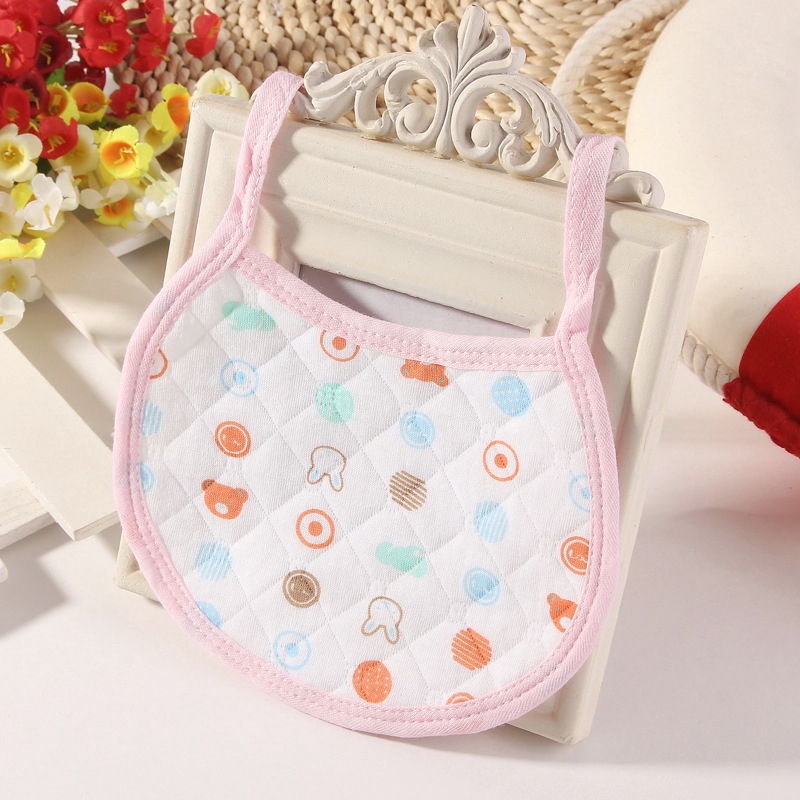 Yếm Ăn Cotton Chống Thấm Nước In Họa Tiết Dễ Thương Cho Bé