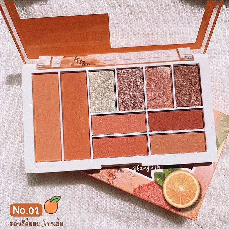 Phấn mắt Natural Vivid 10 ô kèm má hồng Orange &amp; Peach