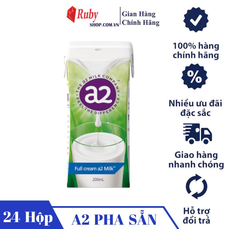 Sữa tươi A2 Úc tiệt trùng dạng pha sẵn nguyên kem hộp 200ml, Date mới nhất