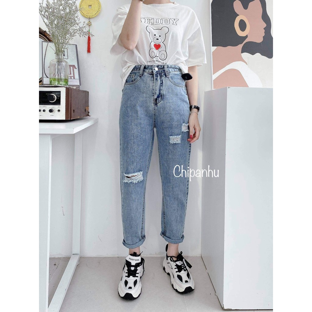 QUẦN BAGGY NHẠT 3 RÁCH QBG08620