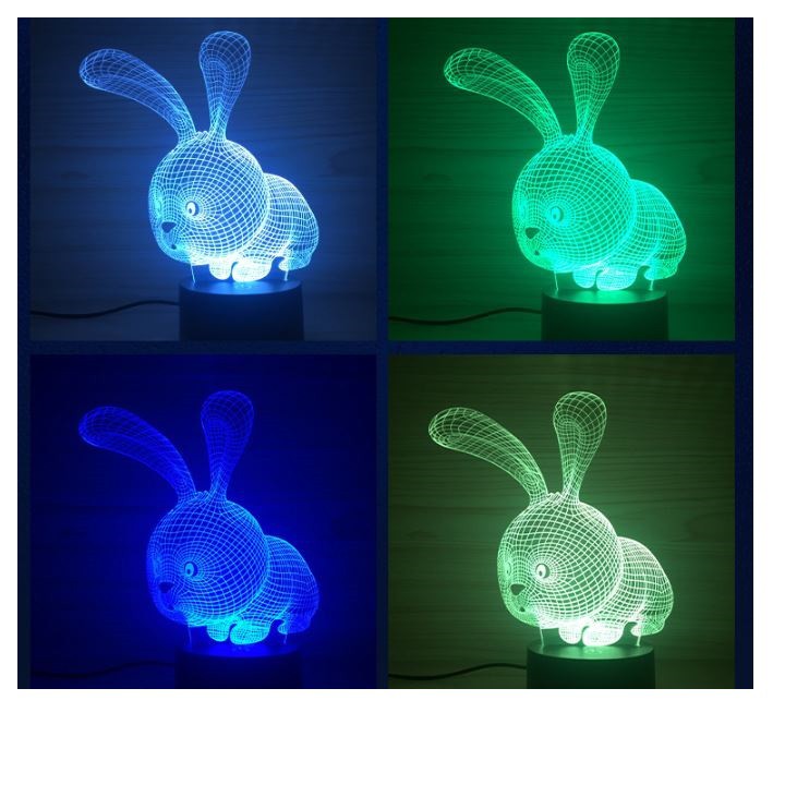 [7 màu] Led 3D Thỏ đáng yêu