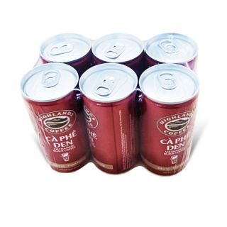 Lốc 6 lon Cà phê đen Hingland 185ml