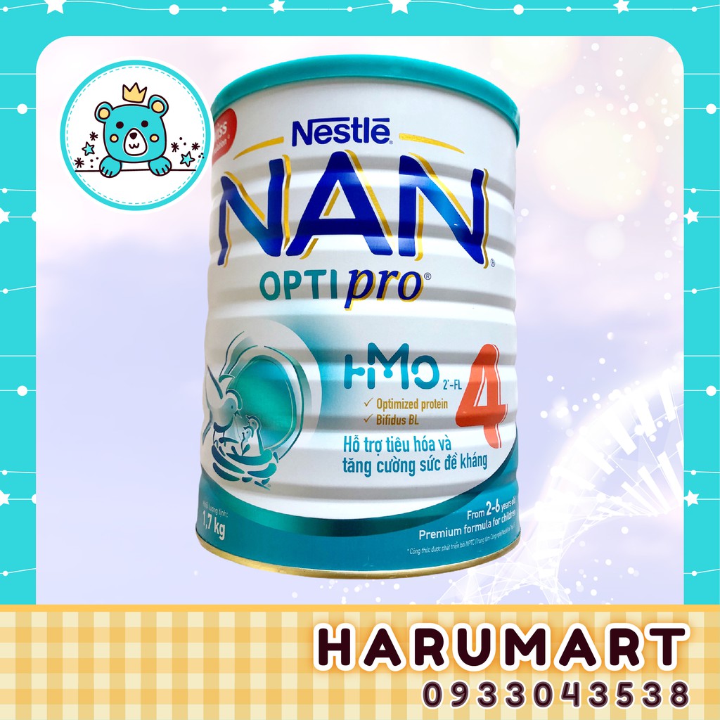 [Mã FMCGSALE15 giảm 8% đơn 500K] [MỚI] Sữa bột NESTLE NAN OPTIPRO 4 - Hộp 1.7kg (1700g) hsd ít nhất 10 tháng