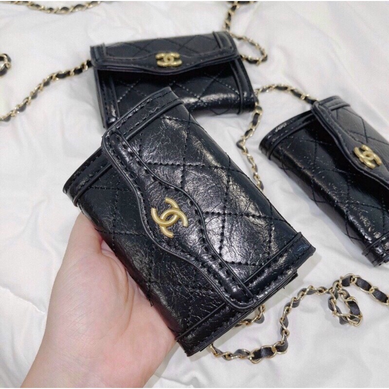 Túi xách mini nữ, túi đeo chéo nữ đi chơi size 13cm dáng ví nữ dây xích đeo vai chất da bóng nhiều ngăn