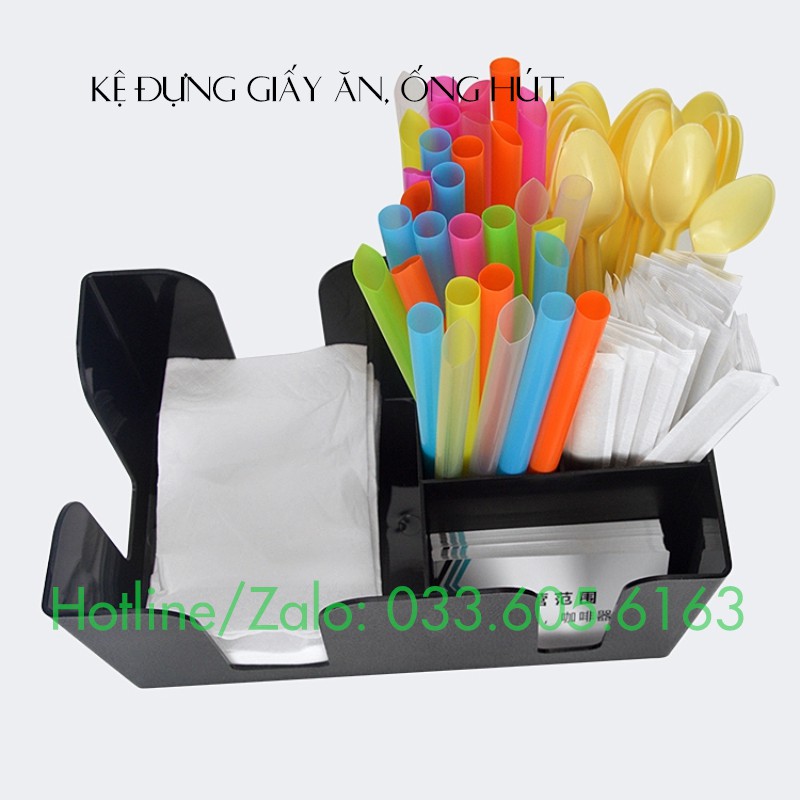 Kệ nhựa đựng Giấy ăn, ống hút, đường que chất đẹp giá rẻ