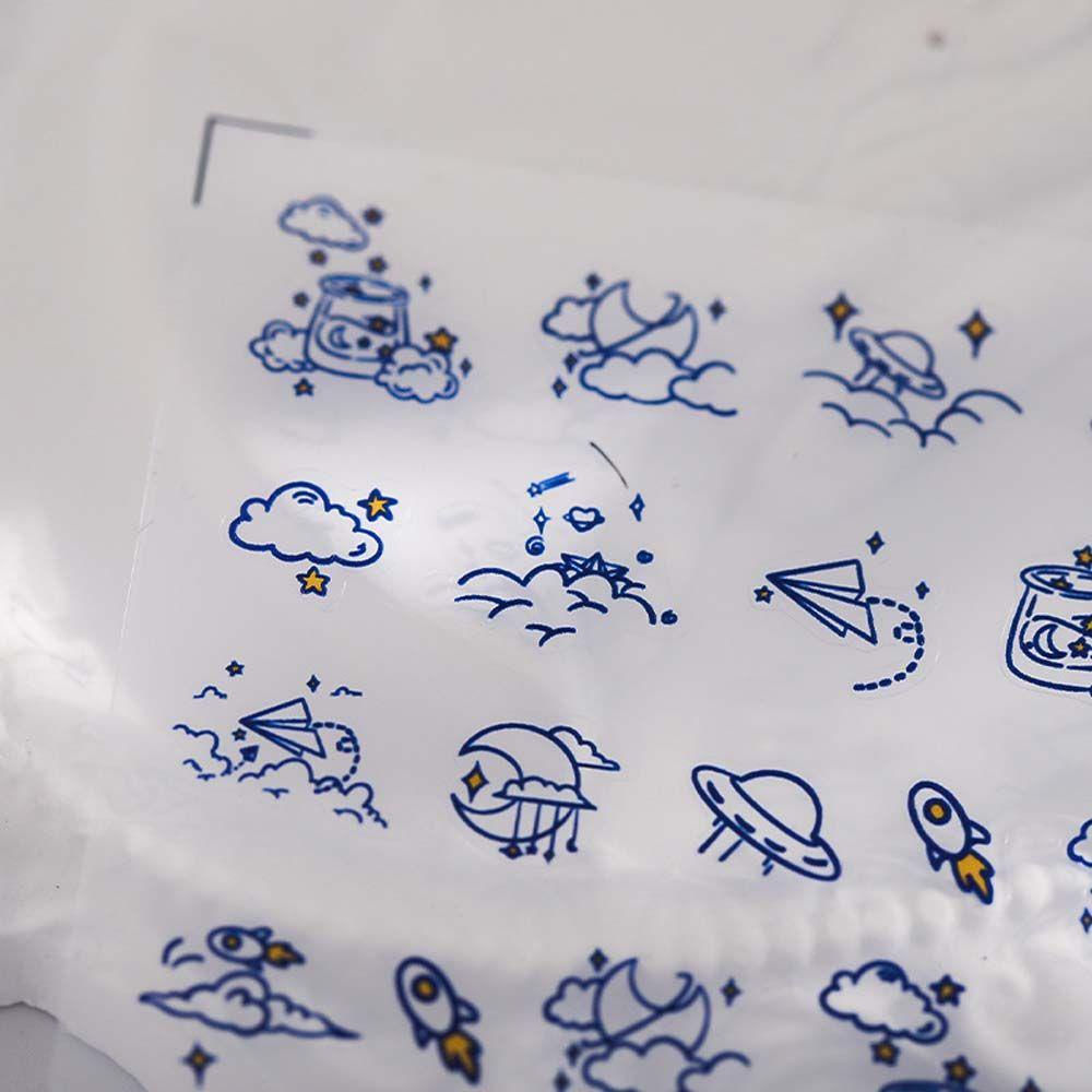 QQMALL Miếng Dán Trang Trí Móng Tay Tự Dính Họa Tiết Cầu Vồng Hoạt Hình Dành Cho Nữ