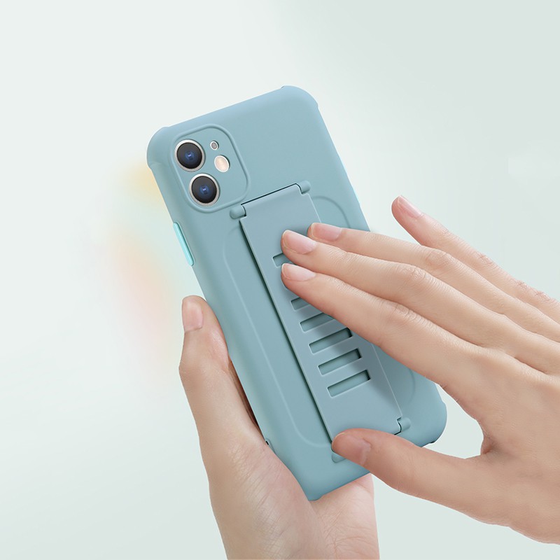 Ốp Điện Thoại Silicon Dẻo Màu Sắc Ngọt Ngào Kèm Dây Đeo Tay Tiện Dụng Cho iPhone 11 Pro XS Max SE 2020 6 6s 7 8 Plus X XR