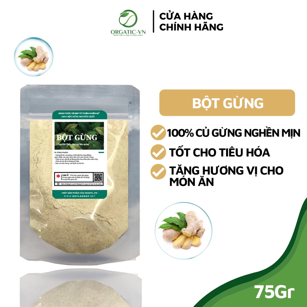 Bột Gừng 100% nguyên chất không pha trộn - Ginger powder