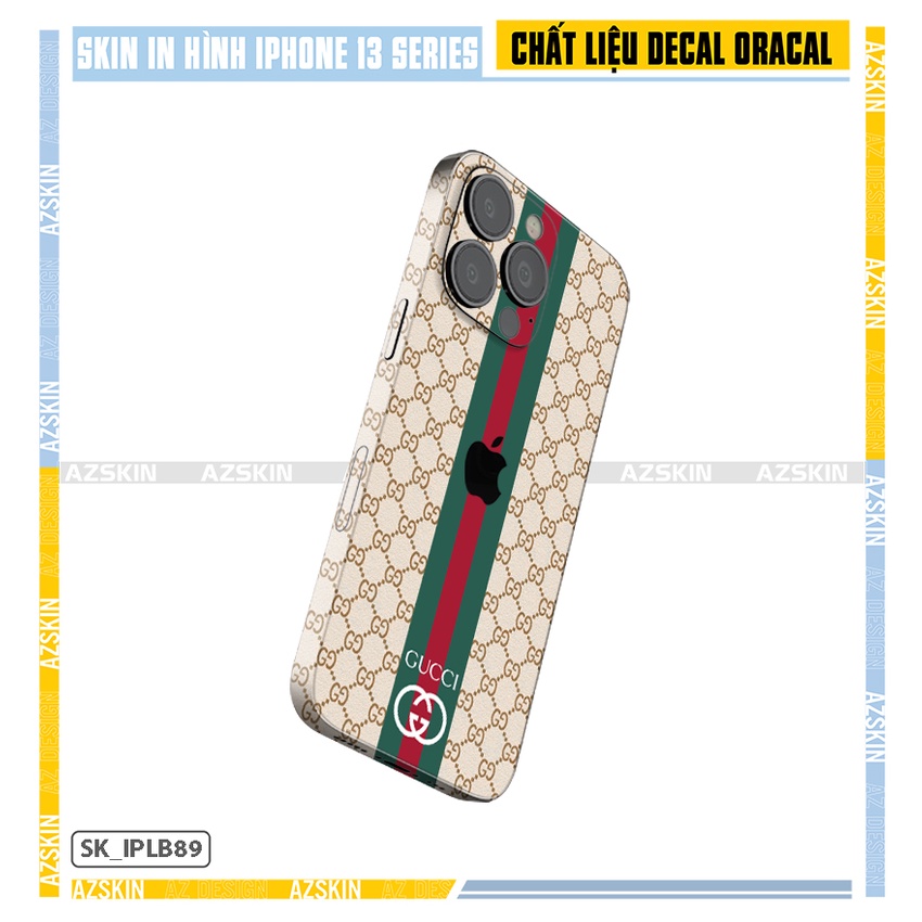 Dán Skin Guccii IPhone 13 Mini/13/13 Pro/13 Pro Max |SK_IPLB89| Chất Liệu Film Orcal Nhập Khẩu Công Nghệ In Sắc Nét