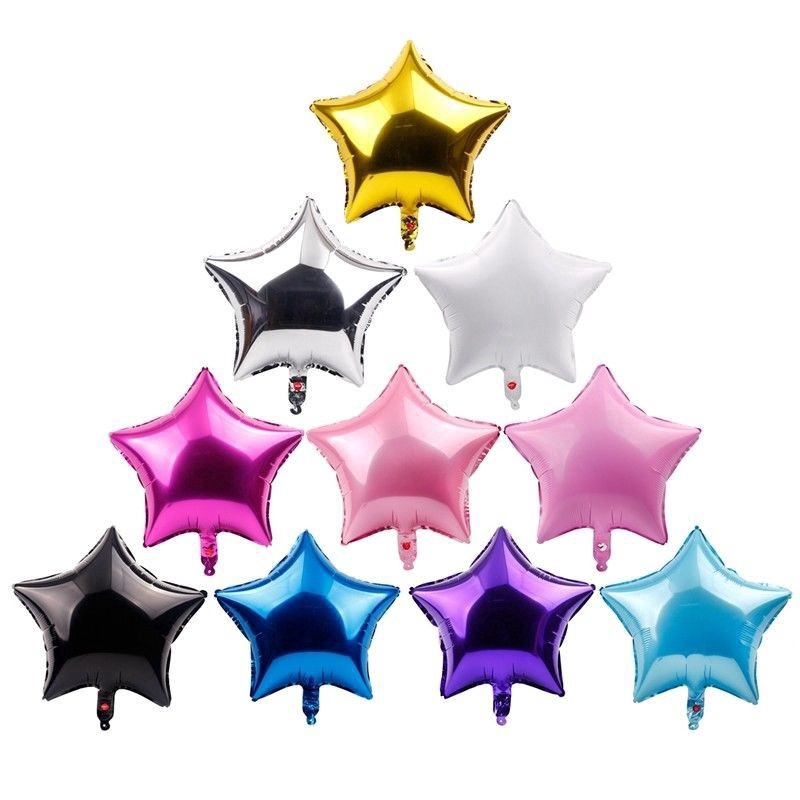 Bong Bóng Nhôm Hình Ngôi Sao / Trái Tim 10 inch 5 Cái Cho Tiệc Sinh Nhật, Đám Cướ