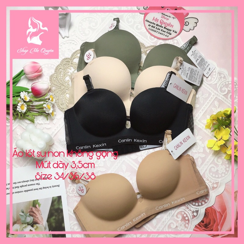 Áo lót nữ đúc su Canlin Kexin phối dây lưới cao cấp, mút bàn tay dày 3,5cm massa ngực tạo khe gợi cảm CK05