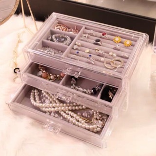 Hộp đựng trang sức 3 tầng ngăn kéo nhựa