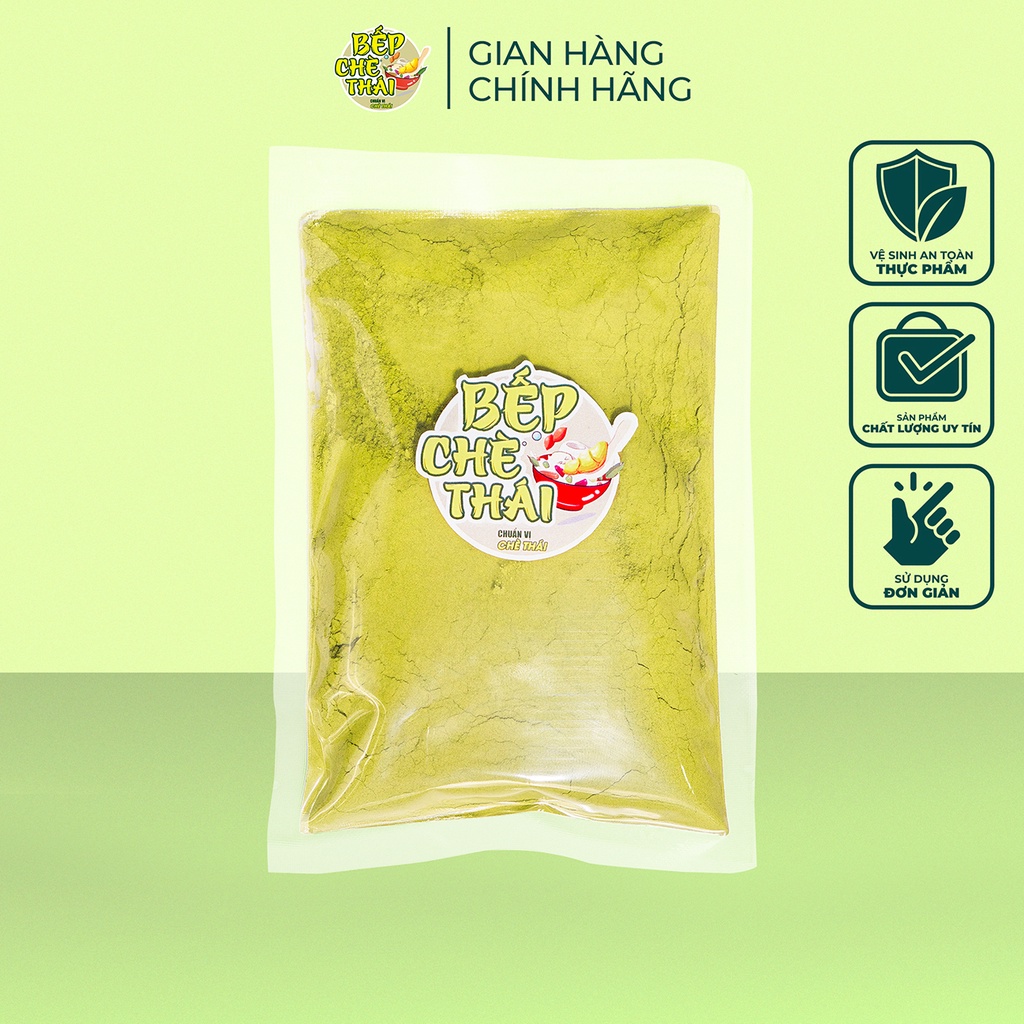 Bột Trà Xanh Matcha Nguyên Chất - Nguyên Liệu Làm Bánh, Đắp Mặt, Pha Đồ Uống - Túi 50gr - Bếp Chè Thái