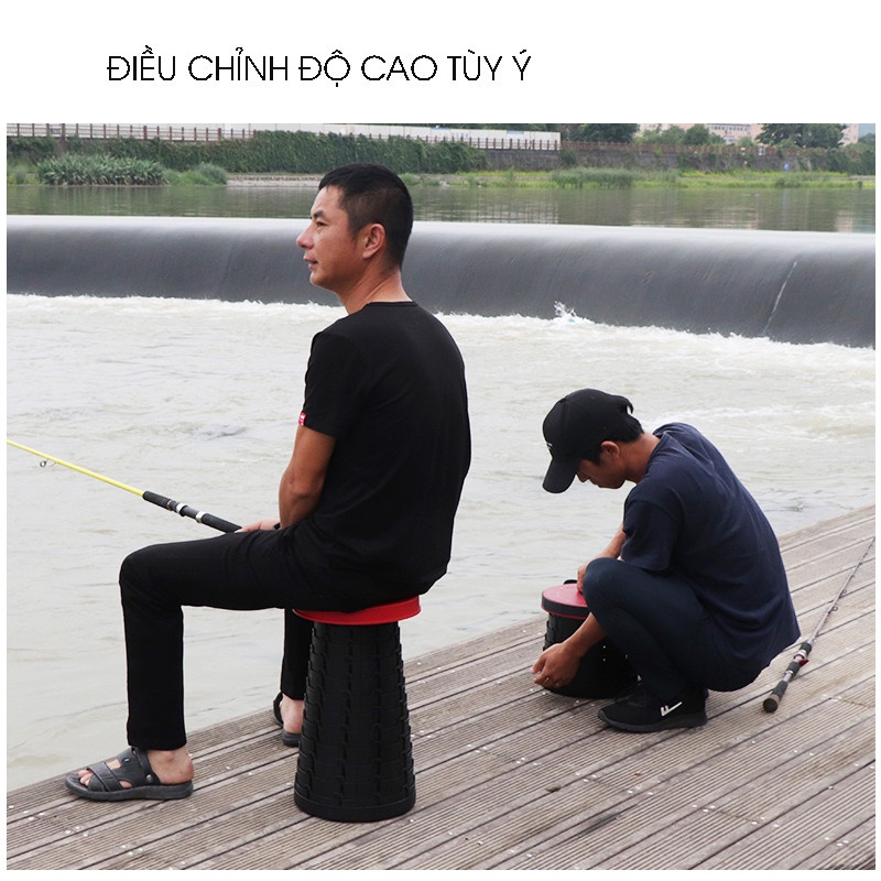 GHẾ XẾP TRÒN HÌNH THÁP - GHẾ NHỰA XẾP GỌN DI ĐỘNG ĐA NĂNG - giao màu ngẫu nhiên