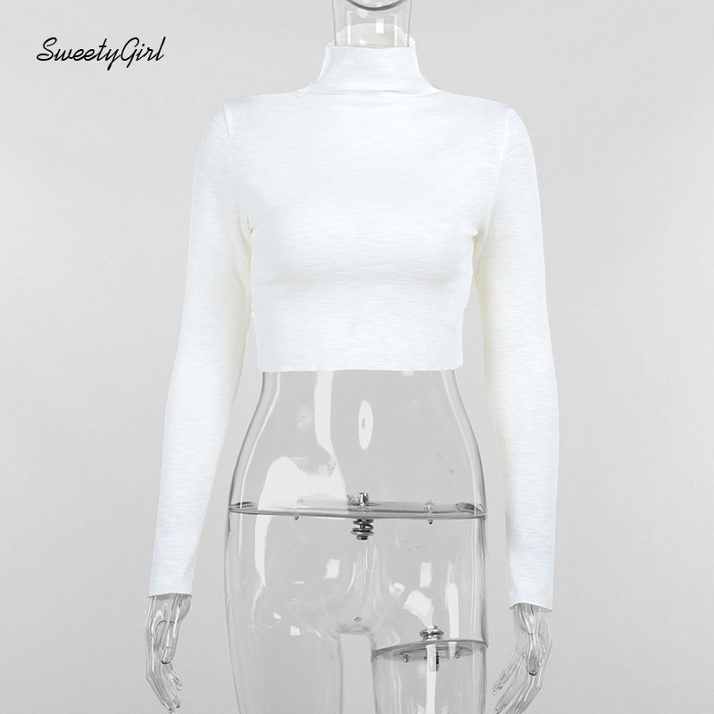 Áo Thun Dệt Kim Tay Dài Cổ Lọ Ôm Dáng Màu Trơn Dễ Phối Đồ Thời Trang 2022 Cho Nữ