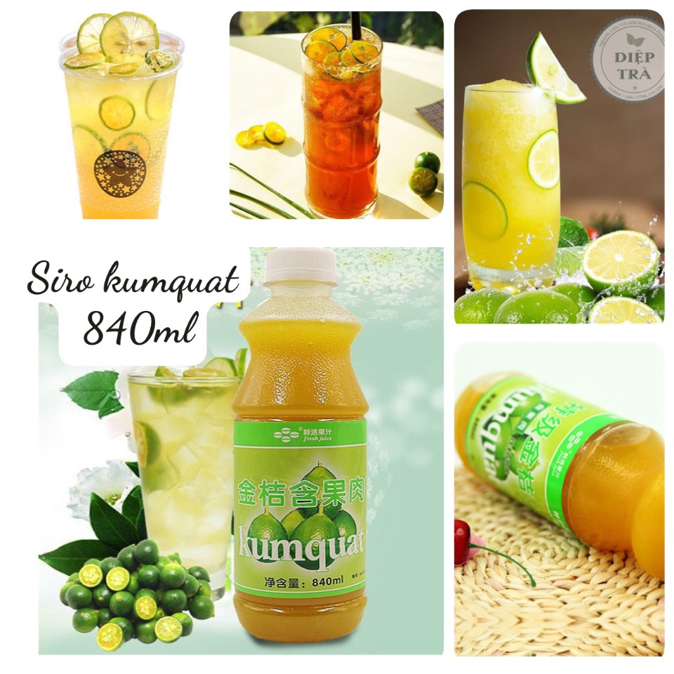 Nước ép quất tắc (siro kumquat) Fresh Juice 840ml (Làm trà tắc xí muội, trà chanh leo kumquat, trà quất mật ong...)