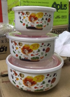 BỘ 2 chén ăn cơm/ bộ thố 3set có nắp đậy
