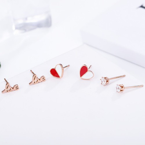 Bộ 3 Đôi Bông Tai Titan Ko Đen TT 2481