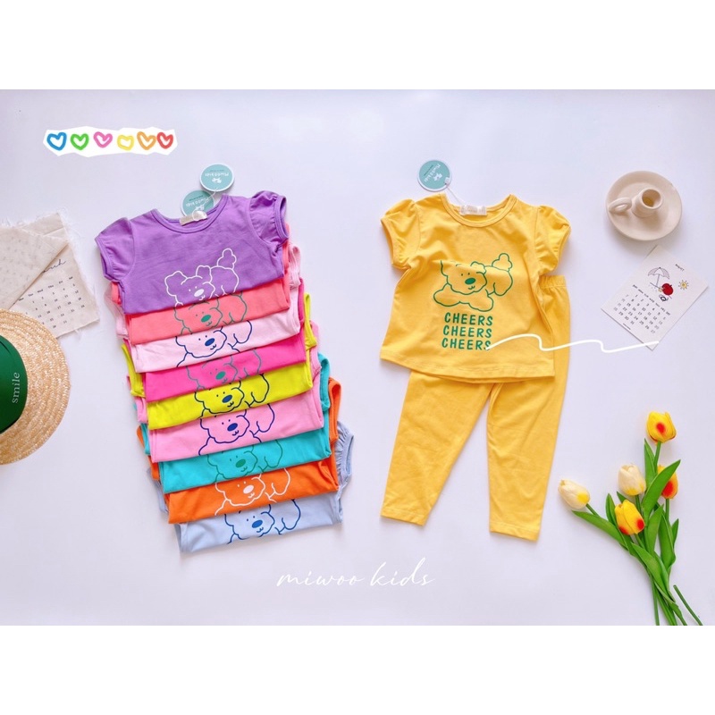 Đồ bộ mặc nhà quần dài cho bé gái 7-17kg